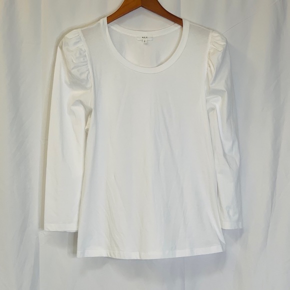 A.L.C White Long Sleeve with ruffled shoulders AC - Picture 1 of 4